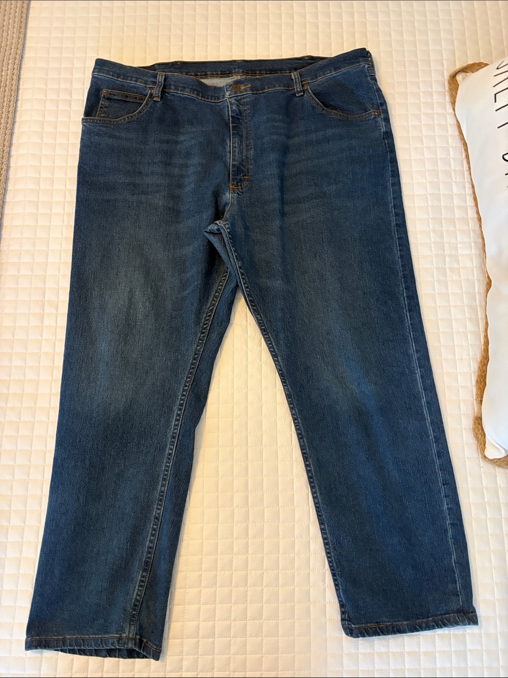 Wrangler Men's Dark Blue Straight-Leg Jeans